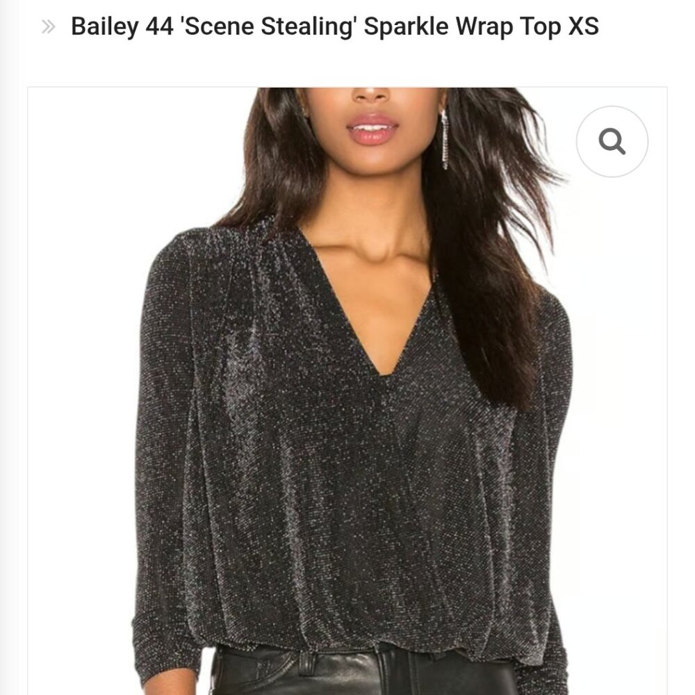 Bailey 44 Black Sparkle WrapTop XS
